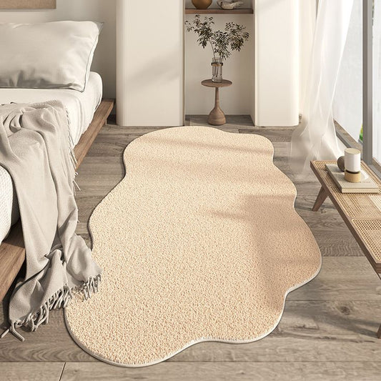 1 pièce Tapis lavable de forme asymétrique, tapis de haute qualité minimaliste moderne pour le chevet/salon (La taille asymétrique peut avoir un écart de 1 à 5 cm, veuillez acheter une taille plus grande)